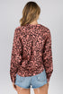 Sassy Satin Pink Leopard Blouse